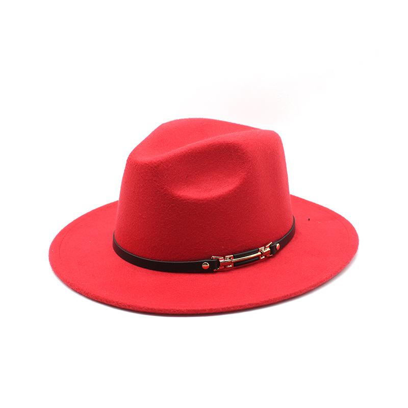 Wool Top Hat Jazz Hat Retro Black Wool Woolen Jazz Hat Flat-Brimmed Big Eaves Hat Jz-70