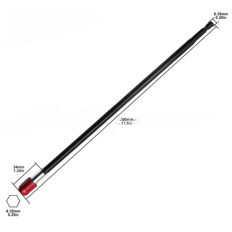 1 buc Mâner Hexagonal Roșu Extins Eliberare Rapidă Autoblocant Tijă de Extensie Tijă de Extensie 300mm Unealtă Tijă de Extensie Șurubelniță