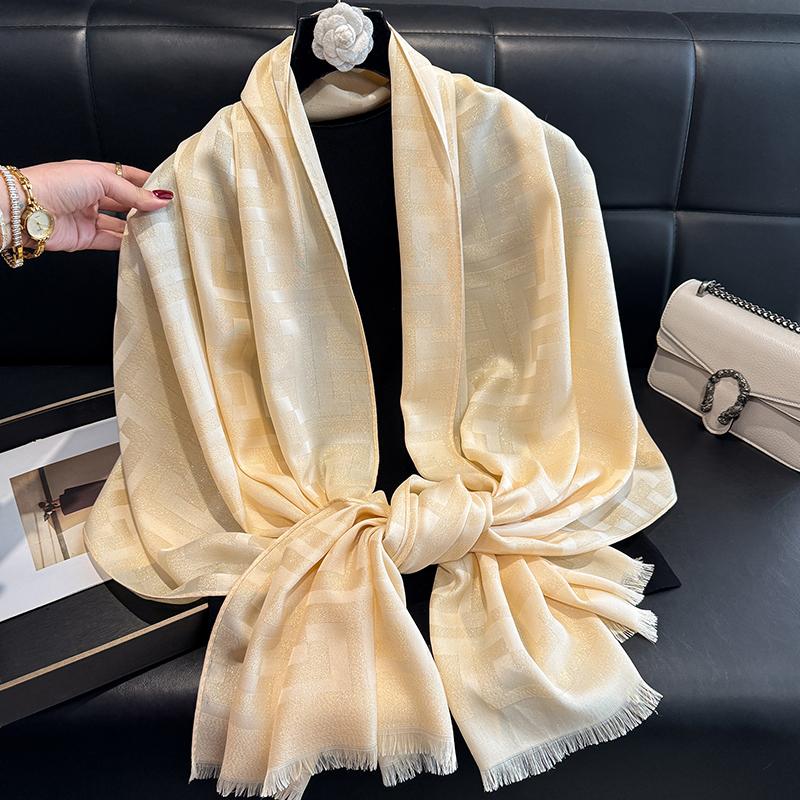 2025 New Design Brand Spring Women Scarf Fashion Geometry Print Hijabs Scarves For Ladies Shawls And Wraps Pashmina Stoles