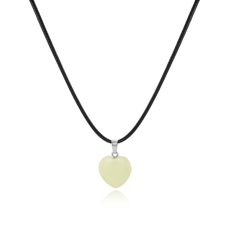 Зеленый Светящийся Гриб Любовь - Шестиугольное Ожерелье для Пары Натуральный Камень Геометрическая Подвеска Ожерелье Модные Украшения Подарок