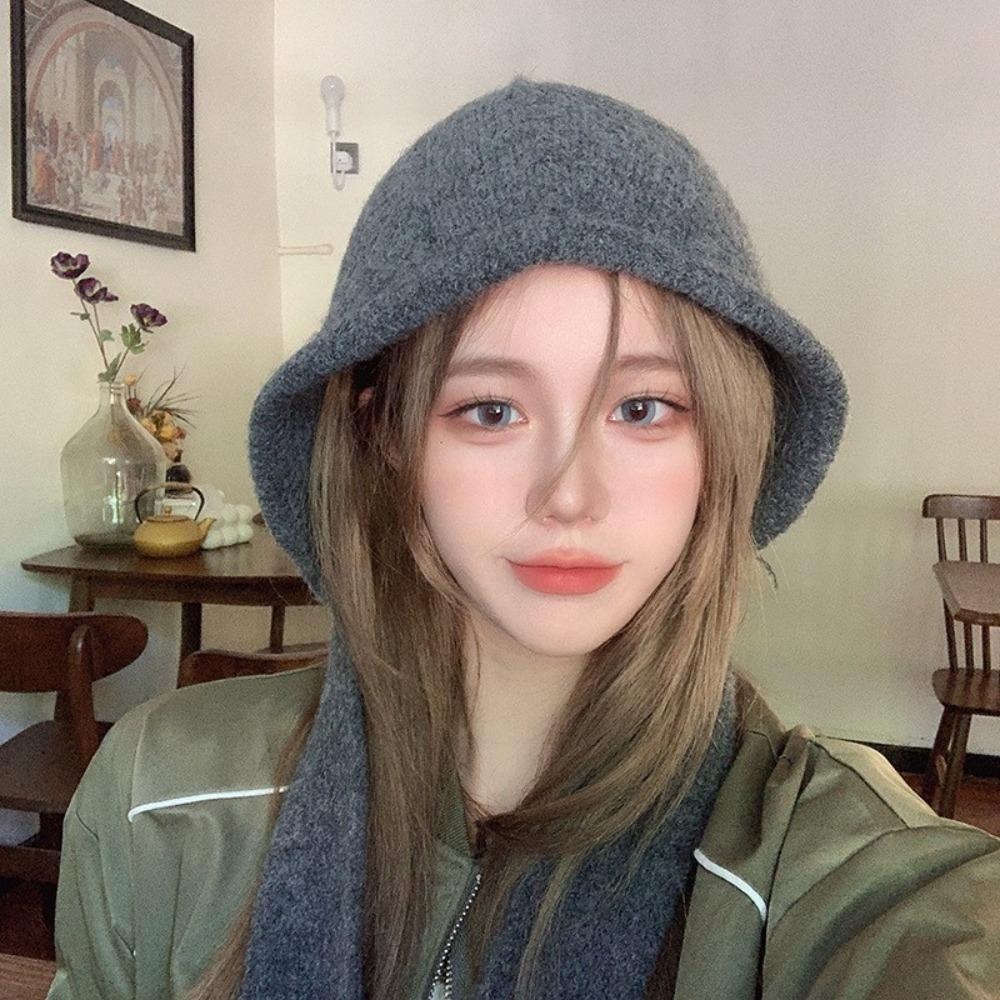 Thicken Warm Korean Ins Hood Scarf Windproof Ear Protection Hat Balaclava Hat  Autumn and Winter