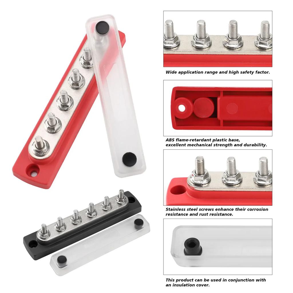 48V 150A Power Distribution Block 6 x M6 Terminal Studs Marine With Cover BusBar Heavy Duty For Marine Boat Truck RV wholesale