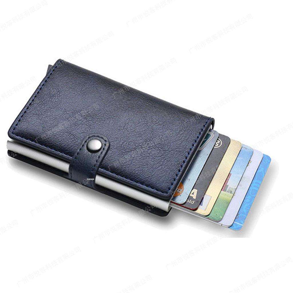 Portofel Metalic RFID Fibră de Carbon Anti-Furt Multi-Card pentru Bărbați