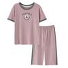 Baumwoll-Nachtwäsche Loungewear Einfarbig Pyjamas Damen Oberteile und Hosen Bedruckt Studenten-Nachtwäsche Hauskleidung 2-teiliges Set Pyjama
