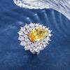 Jewelry Set Simulation Yellow Diamond Pendant Ring Main Stone 8 * 14