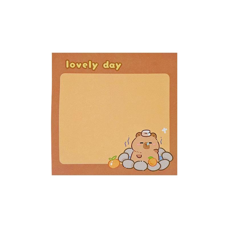 Capybara Sticky Notes Pad – Tearable Office Memo Paper & Creative Journal