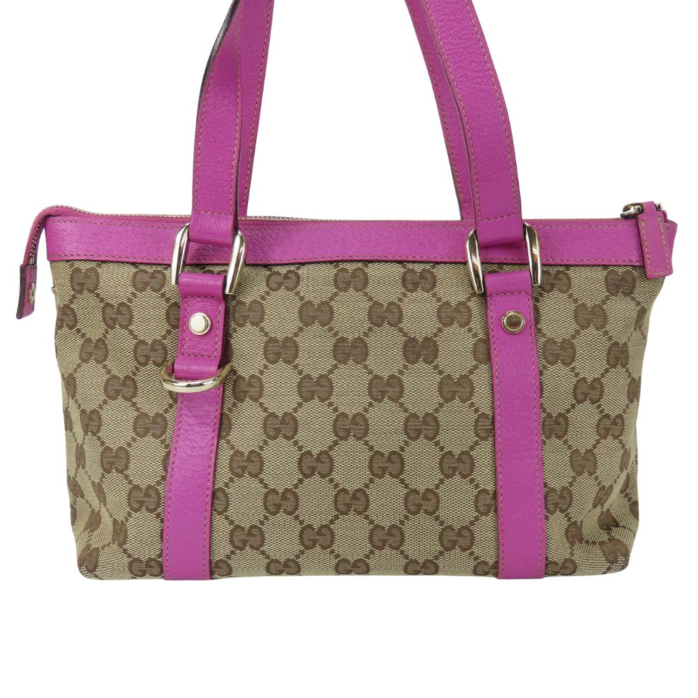 Used GUCCI Handbag 141471 GG canvas/leather Purple beige mini