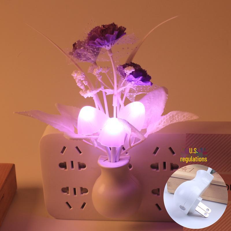 

Трансграничный светодиодный ночник-тюльпан: Встраиваемая лампа-гриб с датчиком освещенности, соответствующая стандартам США/Европы. 0.5W