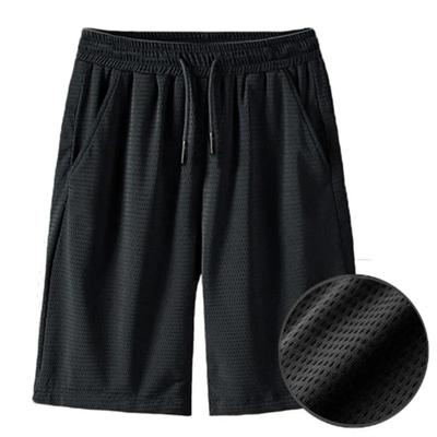 Zweierpack Fünf-Punkt-Hosen aus Mesh für Jugendliche, einfarbig, atmungsaktiv, lockere Sport-Shorts, große Freizeithosen für Herren