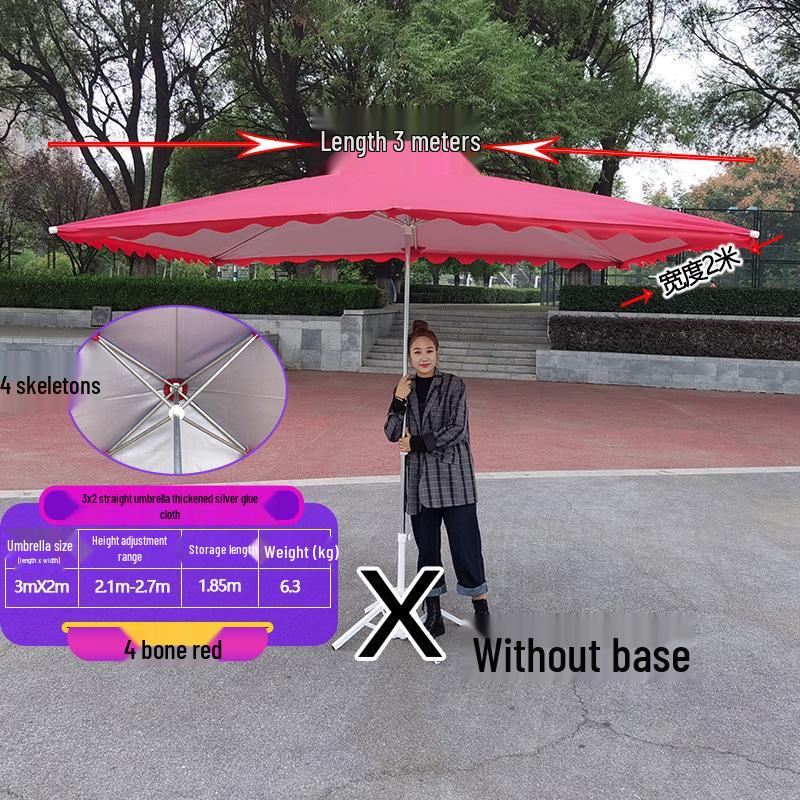 Large Outdoor Rectangular Sunshade Umbrella - Commercial Folding Awning for Courtyard