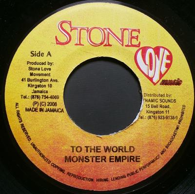 7inch Record MONSTER EMPIRE / D'ANGEL - To The World / Doubtful Thomas NONE Stone Love Musi 2008 Jamaica Reggae, Ska & Dub Used