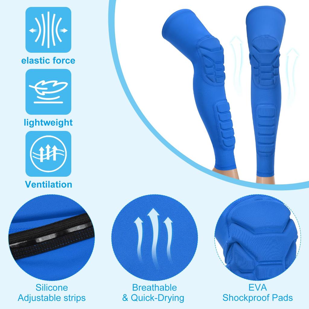 PATIKIL M Knee Calf Knee Brace Compression Leg Blue Calf Shin Guards Pads, 2-Pack Pads, Sleeves,