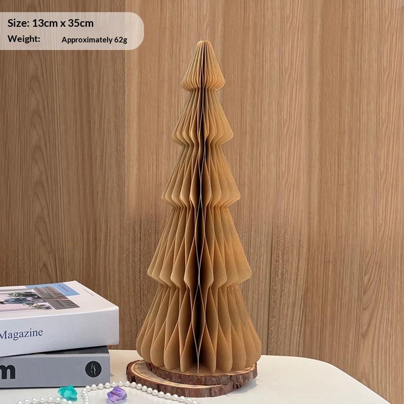 Large Xmas Tree Decoration; 3D Folding Paper Honeycomb Ball for Desktop & Hanging Christmas Ornament Navidad Decoraciones.