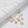 Wind Retro Baroque Imitation Pearl Flower Necklace, Butterfly Love Sunflower Pendant Collarbone Necklace
