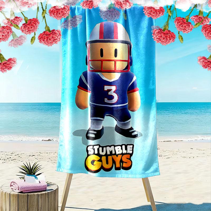 Stumble Guys Sprint Print Beach Towel, Large Soft Quick Dry Towel for Beach Camping Swimming
