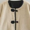 Winter Women's Plus Size Jacket Buckle Decoration Round Collar Faux Fur Coat