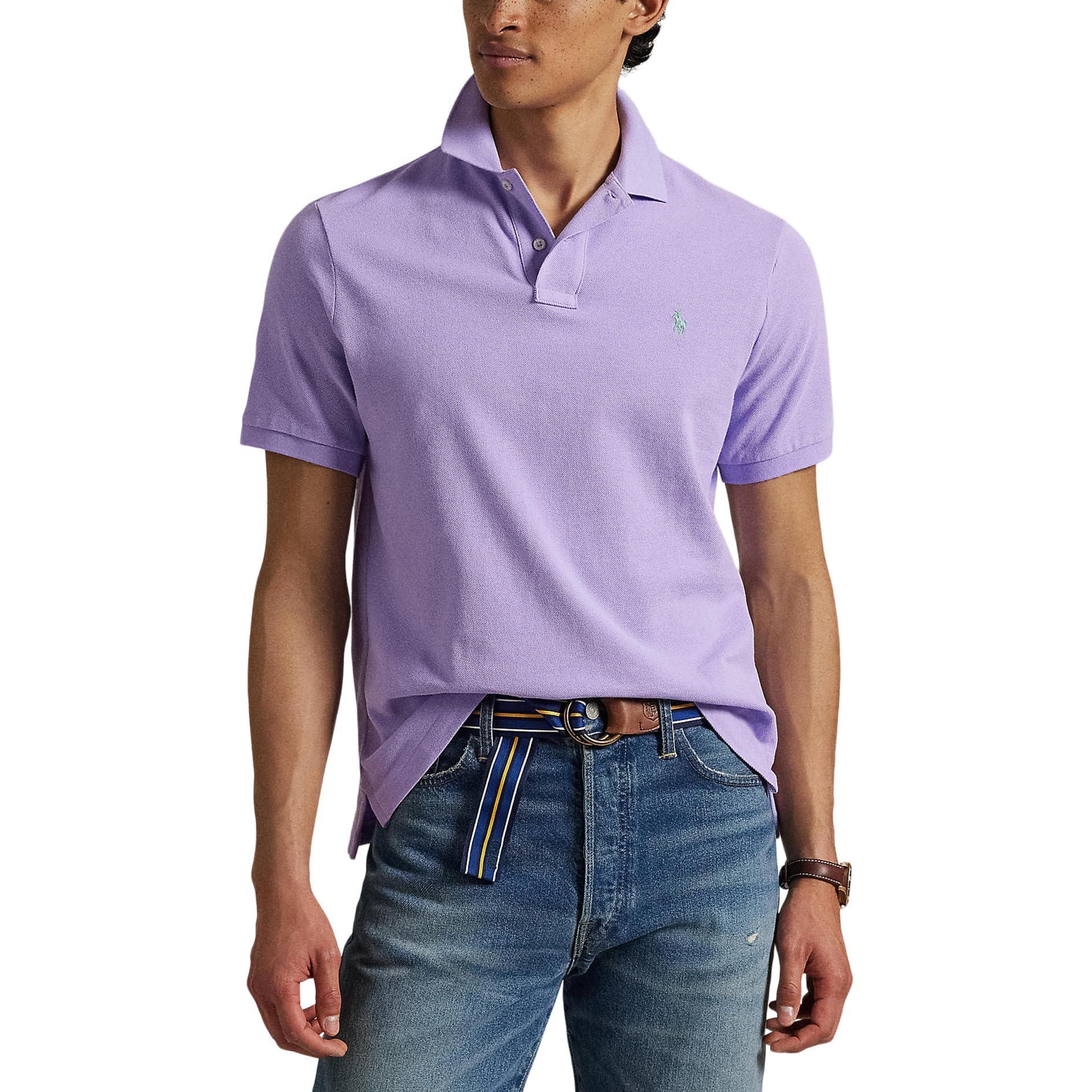 

Polo Ralph Lauren Хлопковая однотонная футболка-поло с коротким рукавом Мужские топы 710534735-457 L