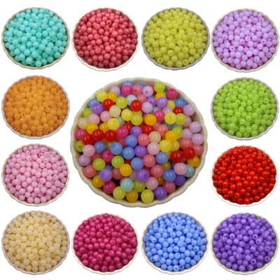 6/8/10mm Acrylic DIY Findings Beading Jelly Color Round Beads For Jewelry Making For Crafts