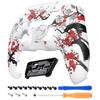eXtremeRate LUNA PS5 Controller Replacement Front Shell and DIY Replacement Housing Shell and Touchpad Cover Plum Pattern (BDM-010, BDM-020, BDM-030,
