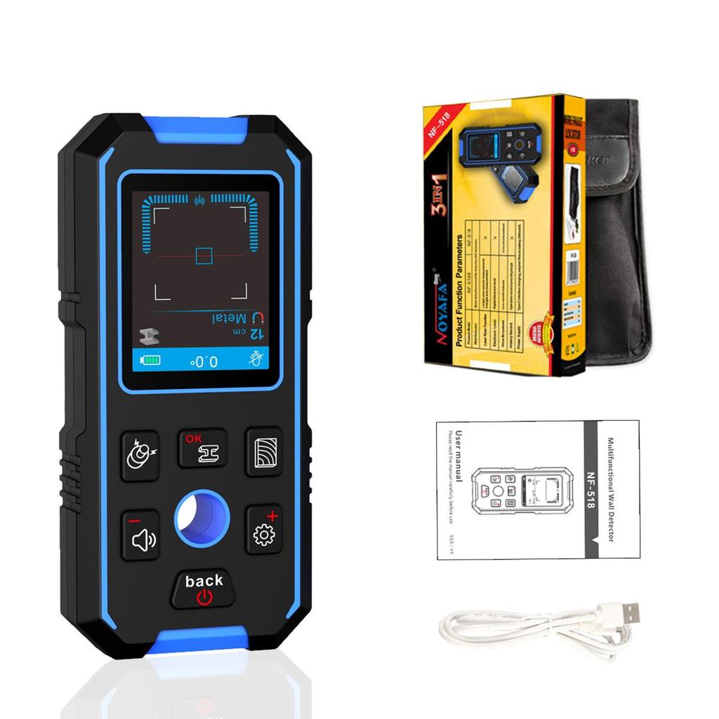 NOYAFA NF-518 Wall Scanner Metal Detector LCD Display Detect Metal Wood AC Live Wire Copper Multifunction Stud Finder