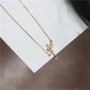 Vergoldete S925 Sterling Silber Olivenzweig Diamant Halskette für Damen