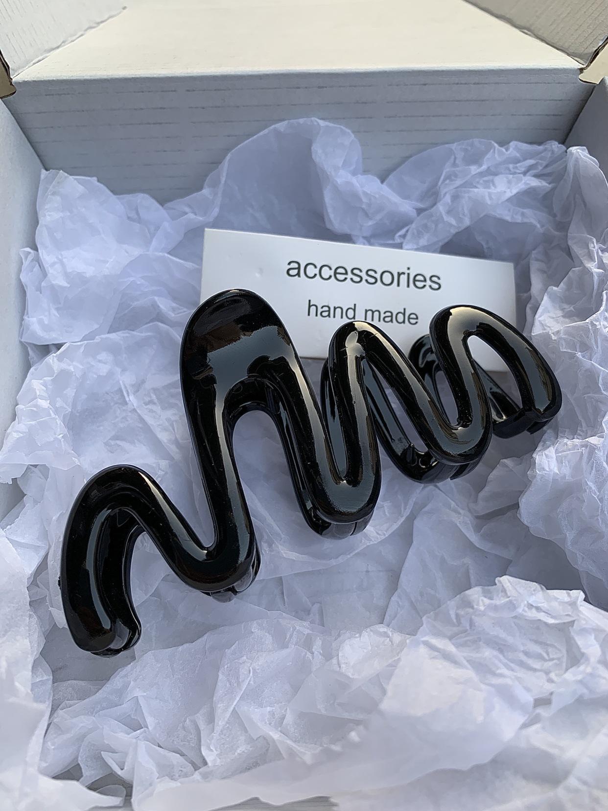 

2023 красочная желеобразная заколка для волос с когтями для женщин и девочек, модный дизайн, корейская милая простая нерегулярная заколка для волос, головной убор чёрный