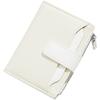 Bakurok Women's Small Wallet, Vegan Leather, Bifold, Compact, RFID Blocking, with Zipper Coin Pocket and Removable ID Window, F07-White, Modern Design