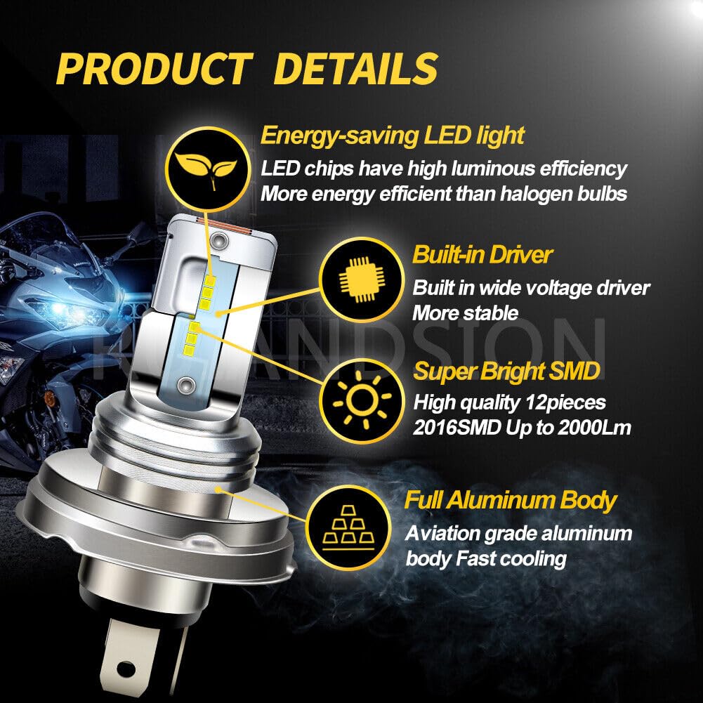 Ruiandsion P45T H5 R2 LED Bulb White 6V-24V 6V 12V