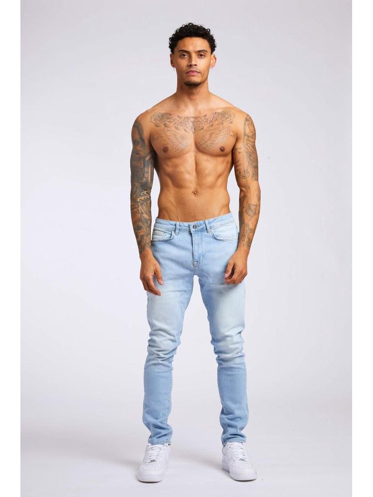 Slim Fit Black High-Waist Men's Denim Trousers