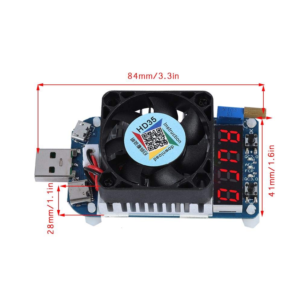 Fosa USB Tester USB Digital USB Last Elektronische Last Widerstandsmodul Smart Auto Schutz Multimeter, 5V/9V/12V/20V Strom/Spannungstester, Tester,