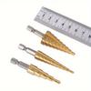 Titanium-coated HSS Steel Step Hole Drill Set, (2mm-7.0mm) for Wood and Metal - Durable, Versatile, Efficient, Step Hole Drill Bits