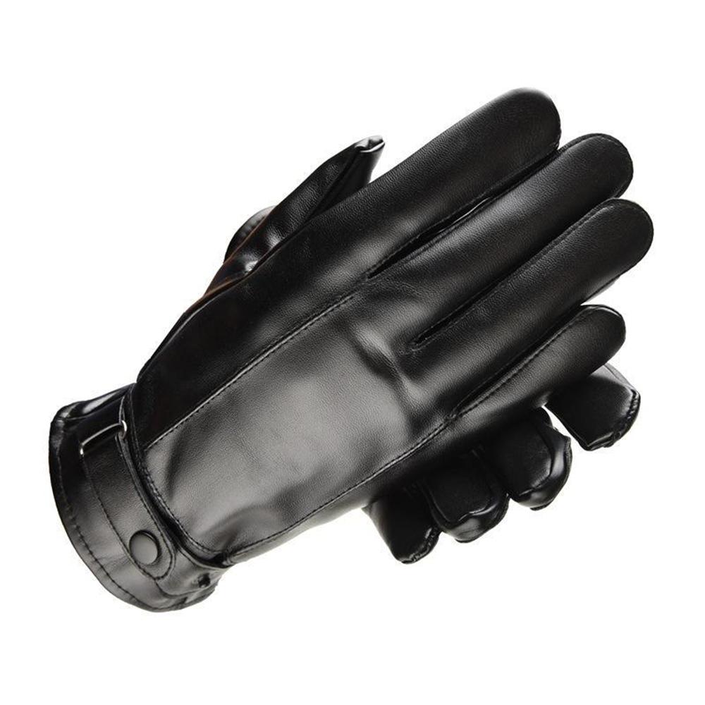

AOTU 1 Pair Touch Screen Men Cycling Gloves Full Finger Waterproof PU Leather Warm Mittens Type A