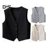 Damen Weste Top Ärmellose Anzugweste Einreihig V-Ausschnitt Weste Elegante Freizeitweste Jacke für Frühling Sommer