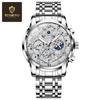 BINBOND Luxury Man Watch Waterproof Luminous Chronograph Date Men Watch Stainless Steel Quartz Men's Watches