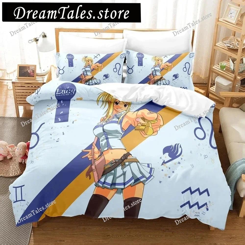 Fashion 3D Print Anime Bed Sheet Faity Tail Bedding Set Single Twin Full Queen King Size Bed Set Adult Edroom Duvet Cover Sets74