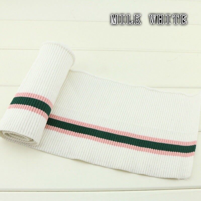 80x15cm Cotton Webbing Elastic Knitted Striped Neckline Cuff Hem Fabric Sewing Supplies Elastic Cotton Spandex Stretch Knit New