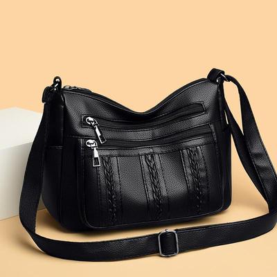 Stylish and Practical Women's PU Crossbody Bag - Multi-Compartment for Mothers, Single Shoulder or Crossbody Use