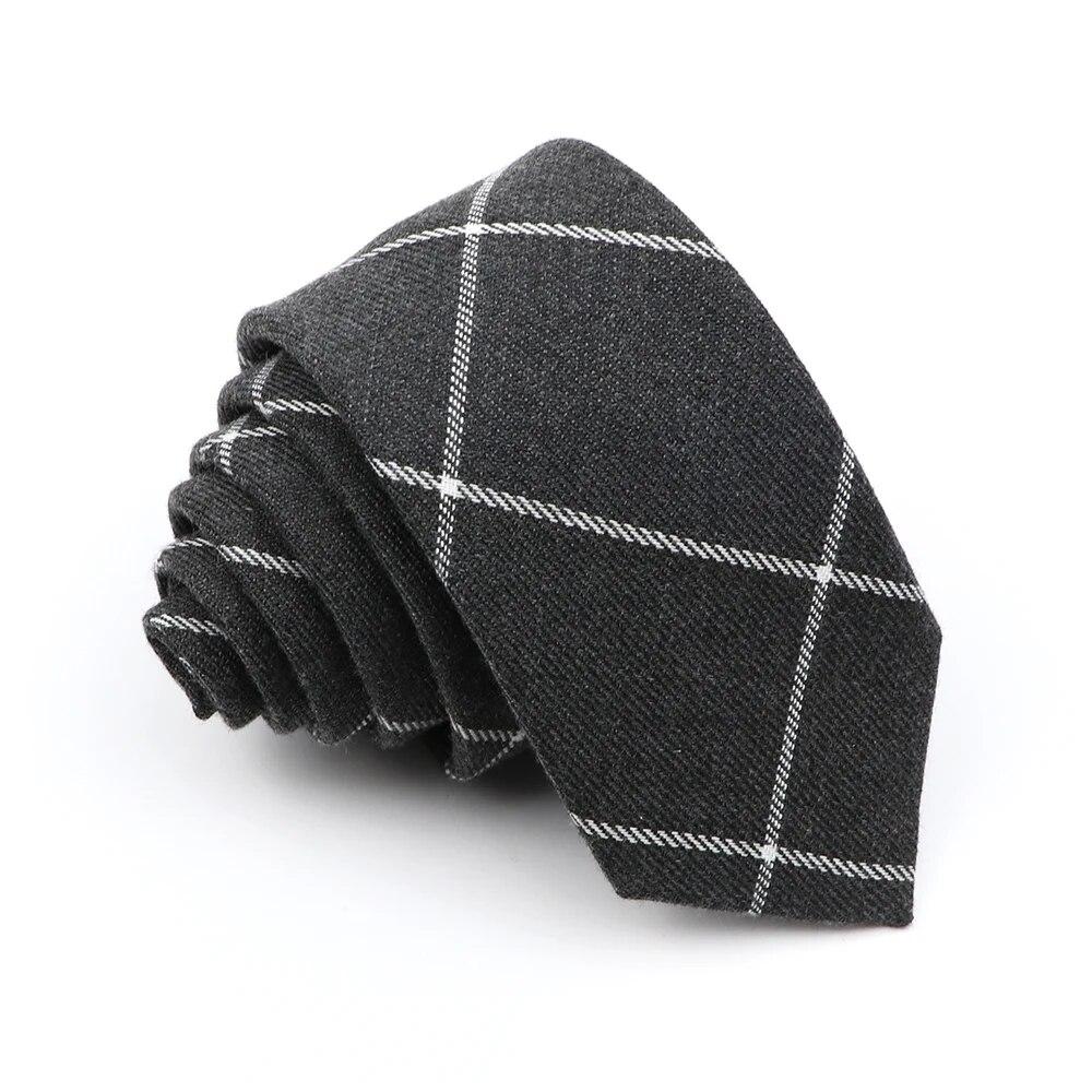 New Men's Tie Solid Color Stripe Soft Skinny 6cm Jacquard Necktie