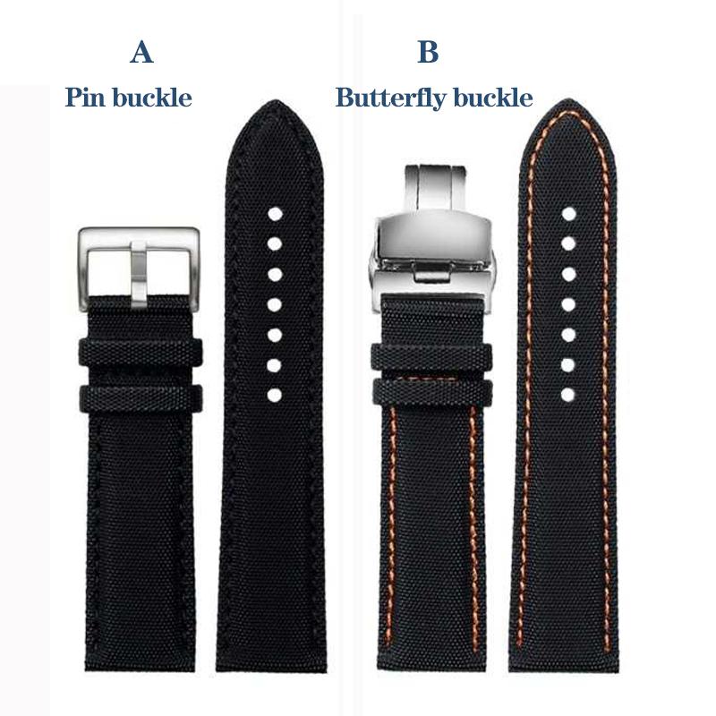 20mm 21mm 22mm 23mm Nylon Leather Bottom Watchband for Mido Helmsman M021 M005 M038 Tudor Seiko Waterproof Watch Strap