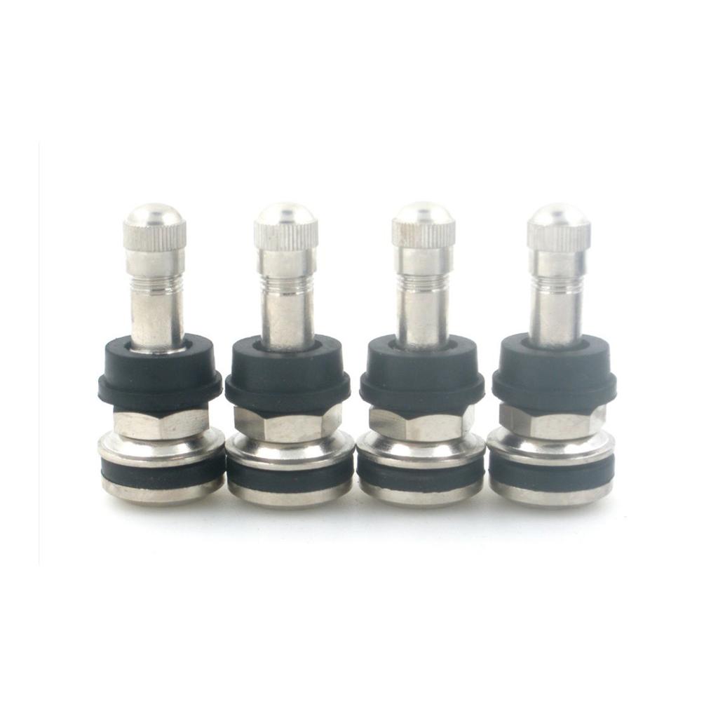 4pc TR416 Clamp/Bolt-in Tire Valve Stem Chrome Brass Vacuum Tire Valve Stems for Passenger Car Light Truck Motorcycl TR416SS Tire Chucks 1