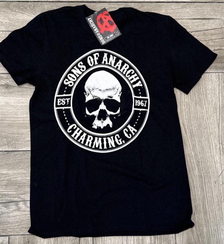 2014 Licensed SOA Sons of Anarchy Charming Ca Est. 1967 T-Shirt Size Small 4XL