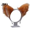 Tiara Ajustável Orelhas de Gato de Pelúcia Cosplay Festa Halloween Feito à Mão Leve Aro de Cabelo Adereço para Fotografia de Ambiente Festivo