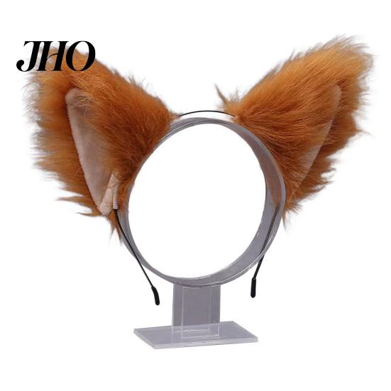 Tiara Ajustável Orelhas de Gato de Pelúcia Cosplay Festa Halloween Feito à Mão Leve Aro de Cabelo Adereço para Fotografia de Ambiente Festivo