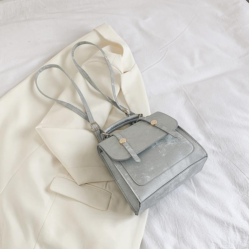 Solid Color Simple Women'S Shoulder Messenger Bag Niche Design Versatile Casual Double Shoulder Small Square Bag