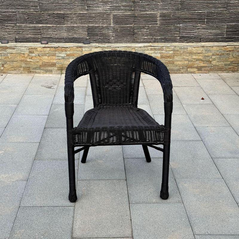 All-Season Rattan Woven Armchair with Backrest for Outdoor/Indoor Use - Ideal for Seniors & Balconies