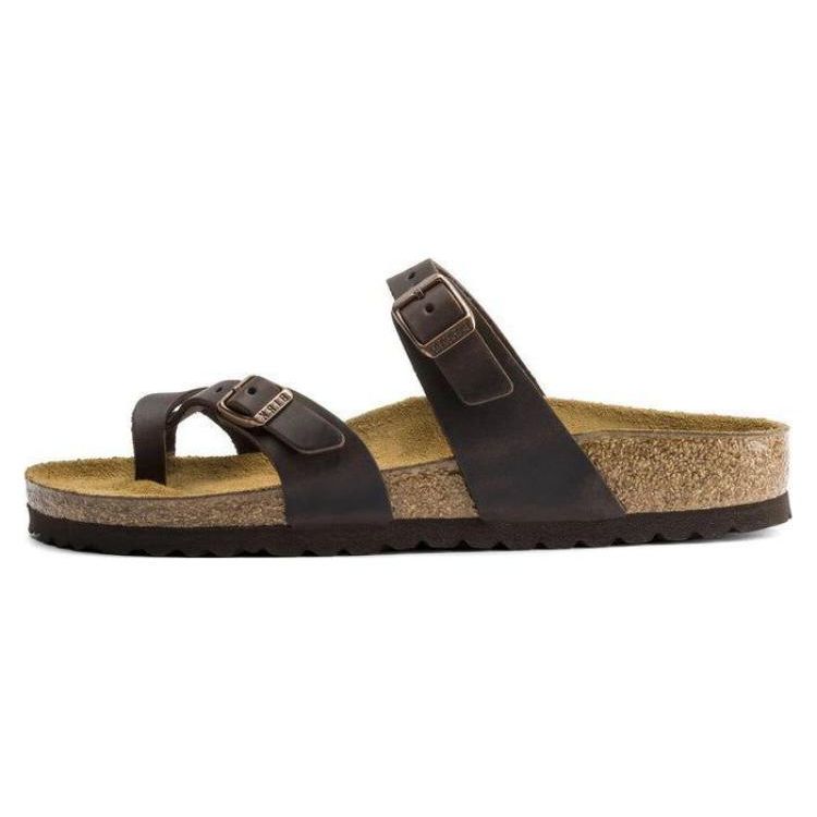 Birkenstock Leather Fashion Comfortable Slide Sandals Unisex Sandals Brown 0171321 41