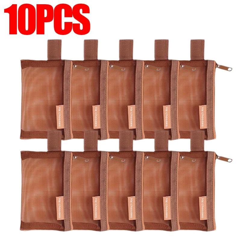 1/10PCS Nylon Mesh Zipper Bags Money Purse Earphone Data Cable ID Credit Card Holder Mini Storage Bag Traveling Organizer Pouch