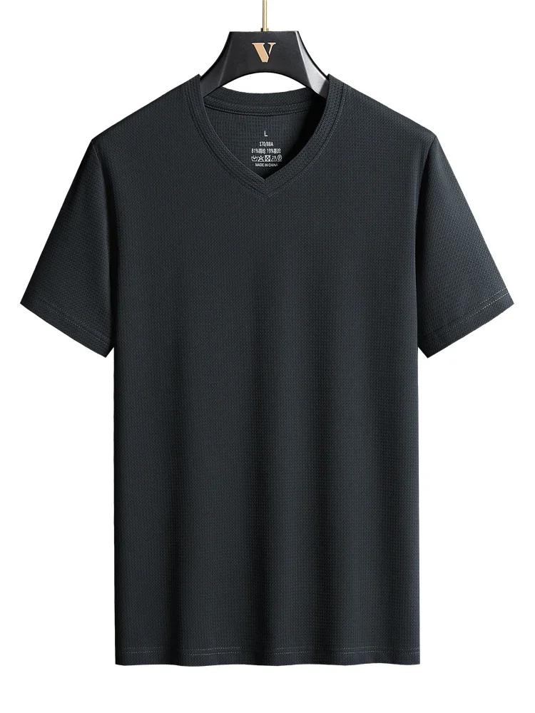 

Большие размеры 7XL 8XL 9XL Летние футболки для бега с V-образным вырезом для мужчин, влагоотводящие, спортивные футболки для спортзала, пробежек, спортивные футболки, мужская одежда S чёрный