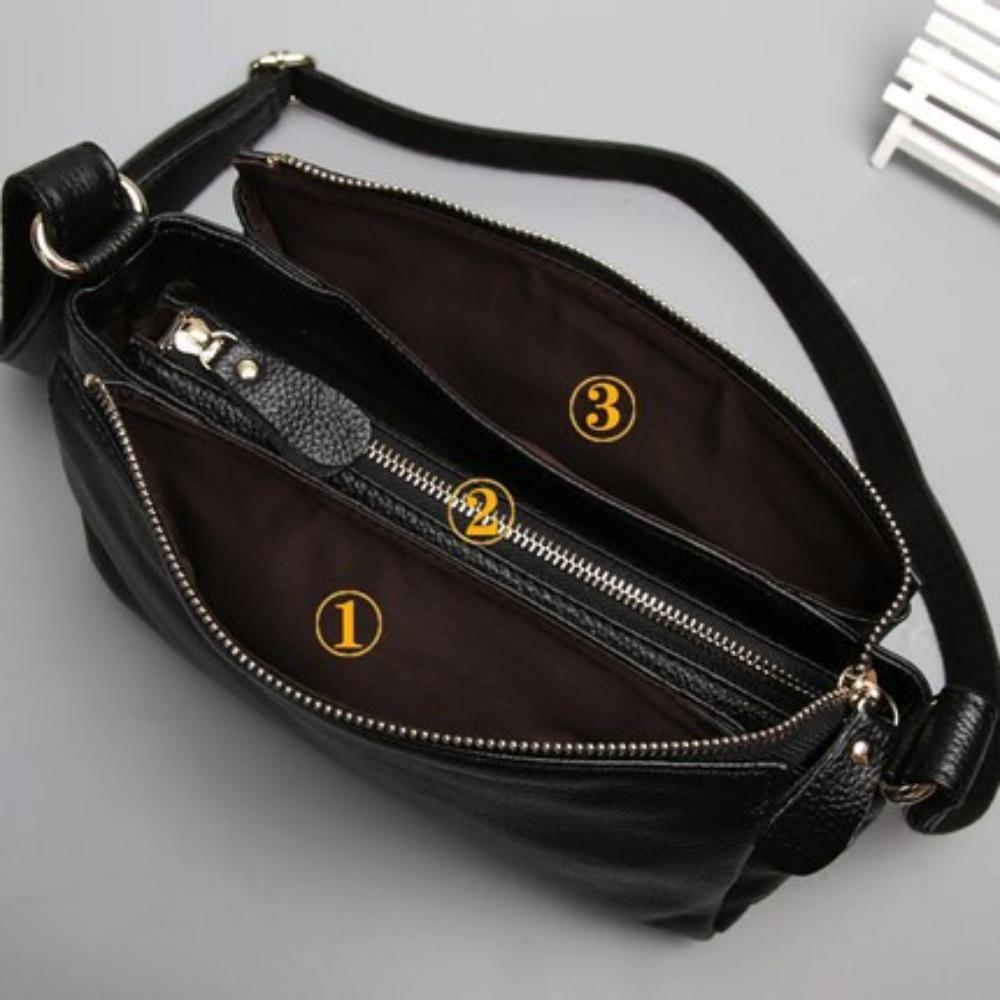 Leather Women's Bag Single Shoulder Diagonal Cross Casual Small Bag Women's Simple Cowhide Soft Leather Messenger Bag