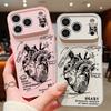 Kreatywne Etui z Wzorem Serca Dla iPhone 17 Pro Max Magnetyczne Dla Magsafe Pokrowiec o Czucie Skóry Dla iPhone 16 15 14 13 Pro Max